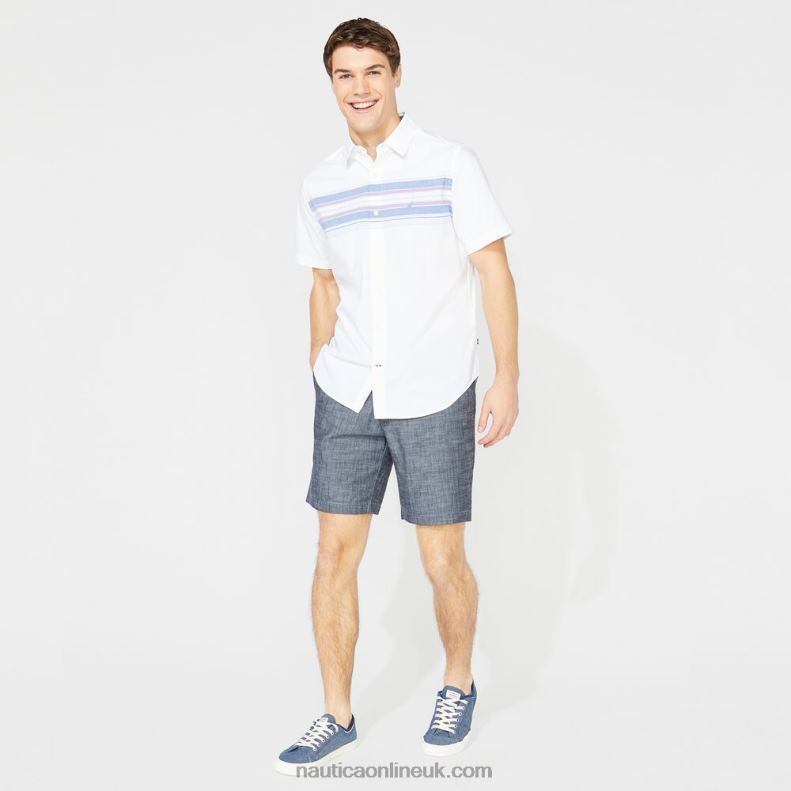 Nautica Big & Tall 8.5\" Chambray Deck Short L6J4L670 Sinker Blue Denim Wash Men