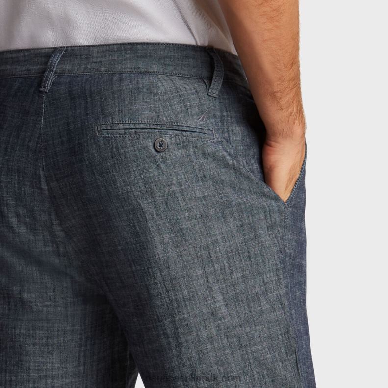 Nautica Big & Tall 8.5\" Chambray Deck Short L6J4L670 Sinker Blue Denim Wash Men