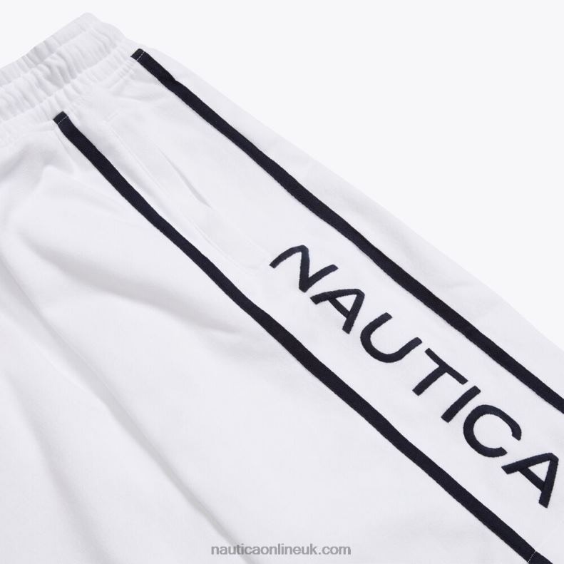 Nautica Big & Tall 9\" Logo Fleece Short L6J4L405 Bright White Men