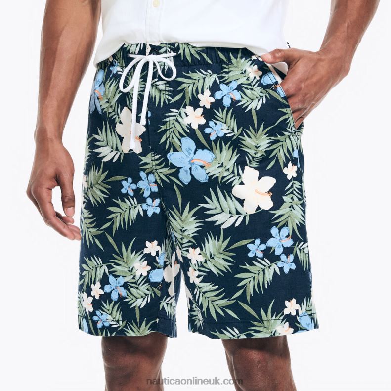Nautica Big & Tall Floral Print Cabana Short L6J4L410 Navy Men