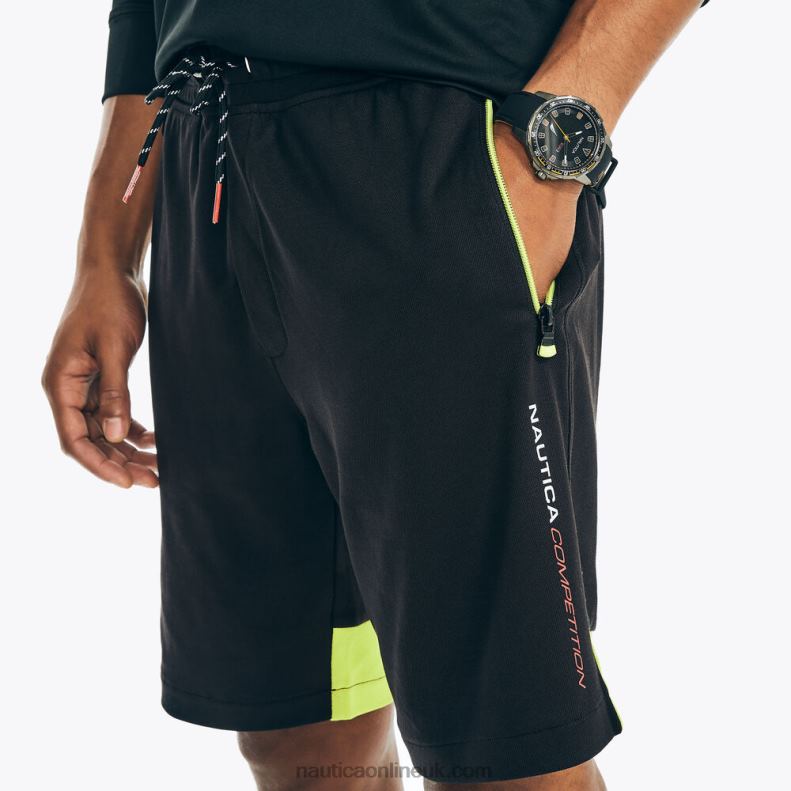 Nautica Big & Tall Sustainably Crafted Competition 9\" Colorblock Short L6J4L495 True Black Men