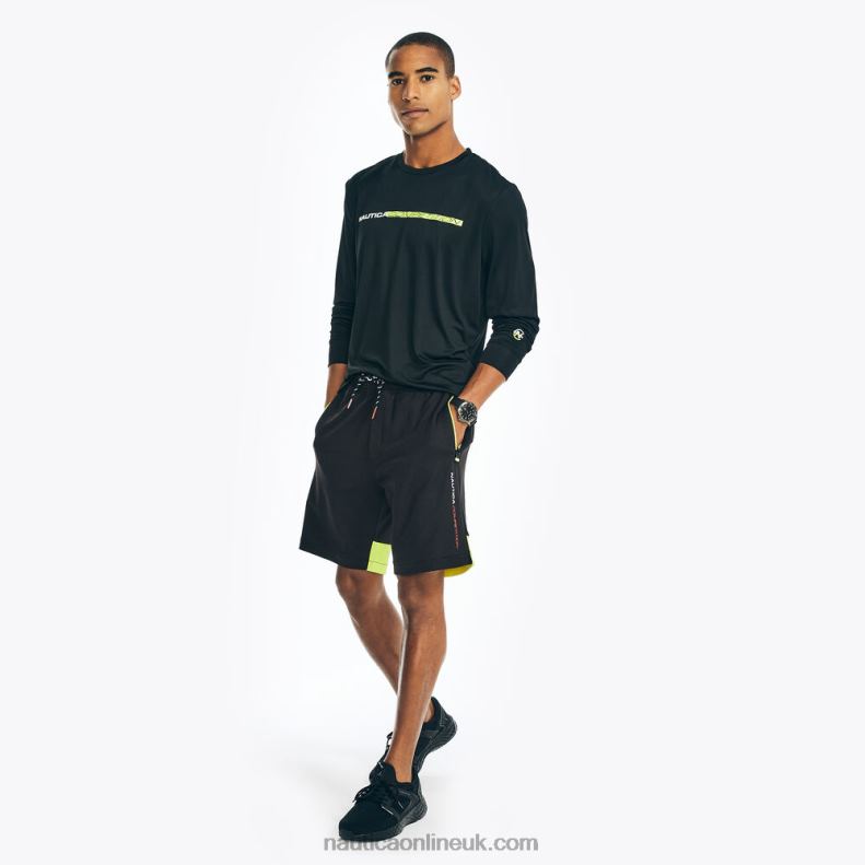 Nautica Big & Tall Sustainably Crafted Competition 9\" Colorblock Short L6J4L495 True Black Men