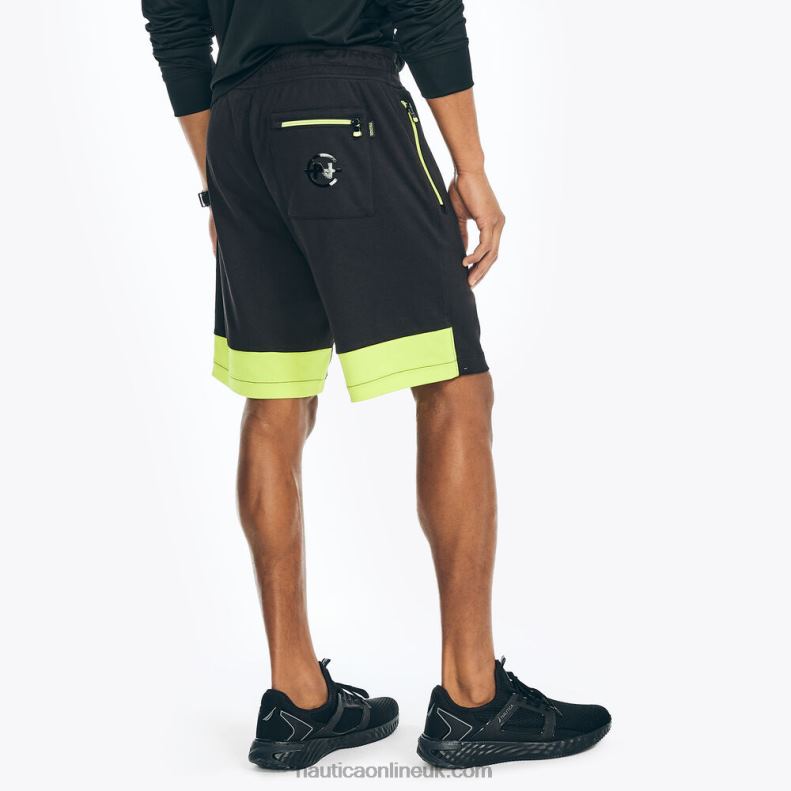 Nautica Big & Tall Sustainably Crafted Competition 9\" Colorblock Short L6J4L495 True Black Men