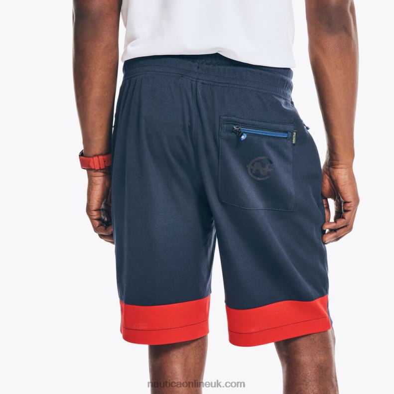 Nautica Competition Sustainably Crafted 9\" Colorblock Short L6J4L423 Navy Men