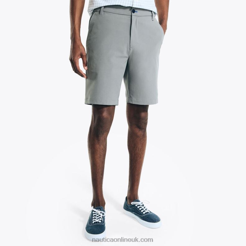 Nautica Navtech 8.5" Slim Fit Flat-Front Short L6J4L412 Pewter Grey Men