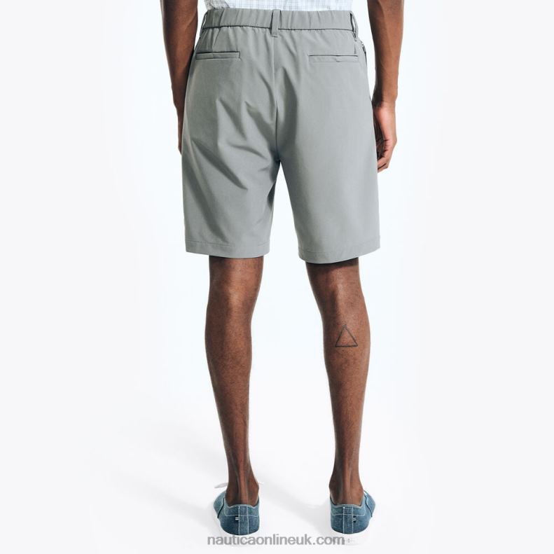 Nautica Navtech 8.5\" Slim Fit Flat-Front Short L6J4L412 Pewter Grey Men