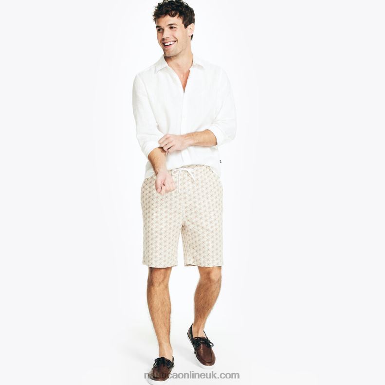 Nautica Sustainably Crafted 8.5\" Printed Cabana Short L6J4L272 Sail White Men