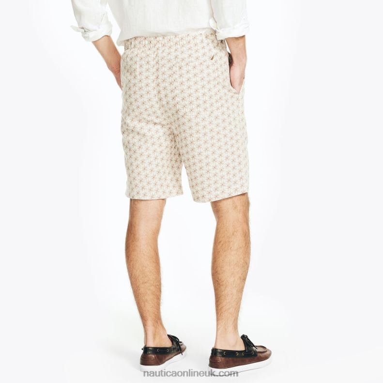 Nautica Sustainably Crafted 8.5\" Printed Cabana Short L6J4L272 Sail White Men