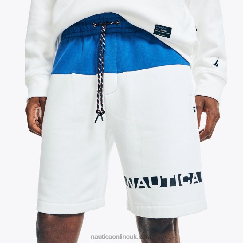 Nautica Sustainably Crafted 9\" Colorblock Short L6J4L104 Sail White Men