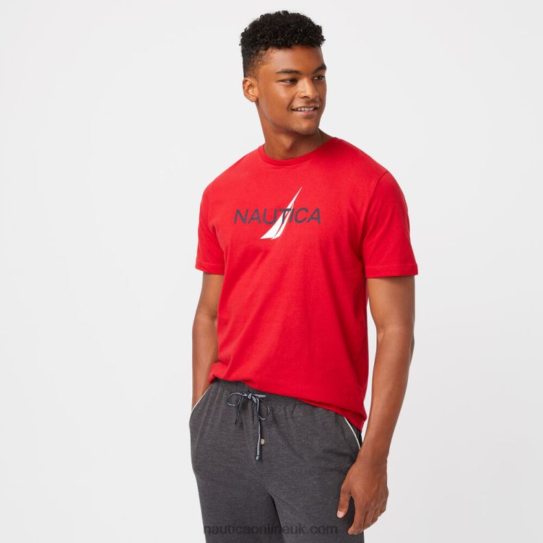 Nautica Logo Graphic Sleep T-Shirt L6J4L522 Nautica Red Men