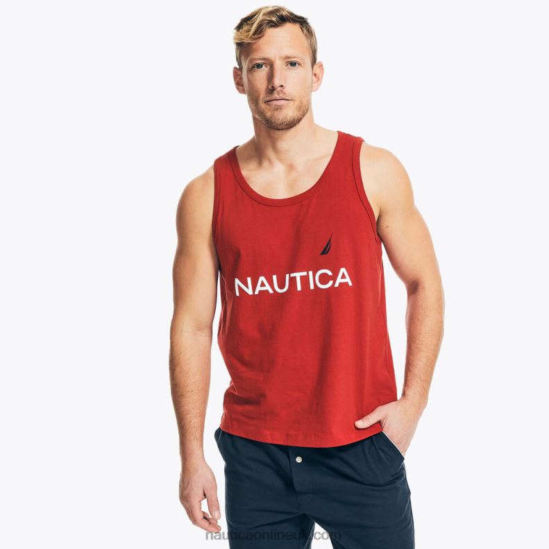 Nautica Logo Graphic Sleep Tank L6J4L48 Nautica Red Men
