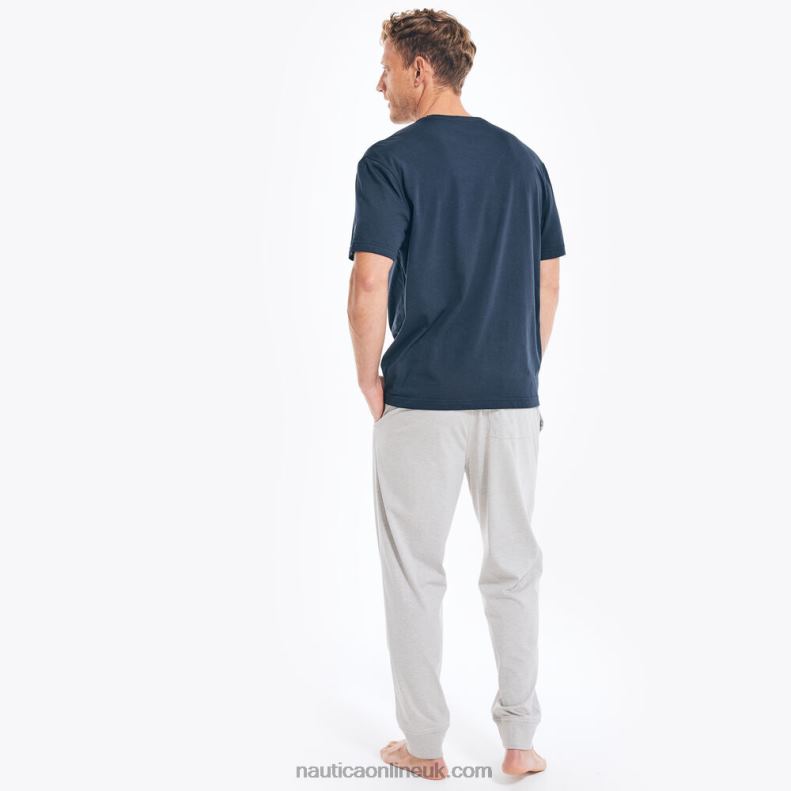 Nautica Logo Graphic T-Shirt Pajama Pant Set L6J4L460 Navy Men