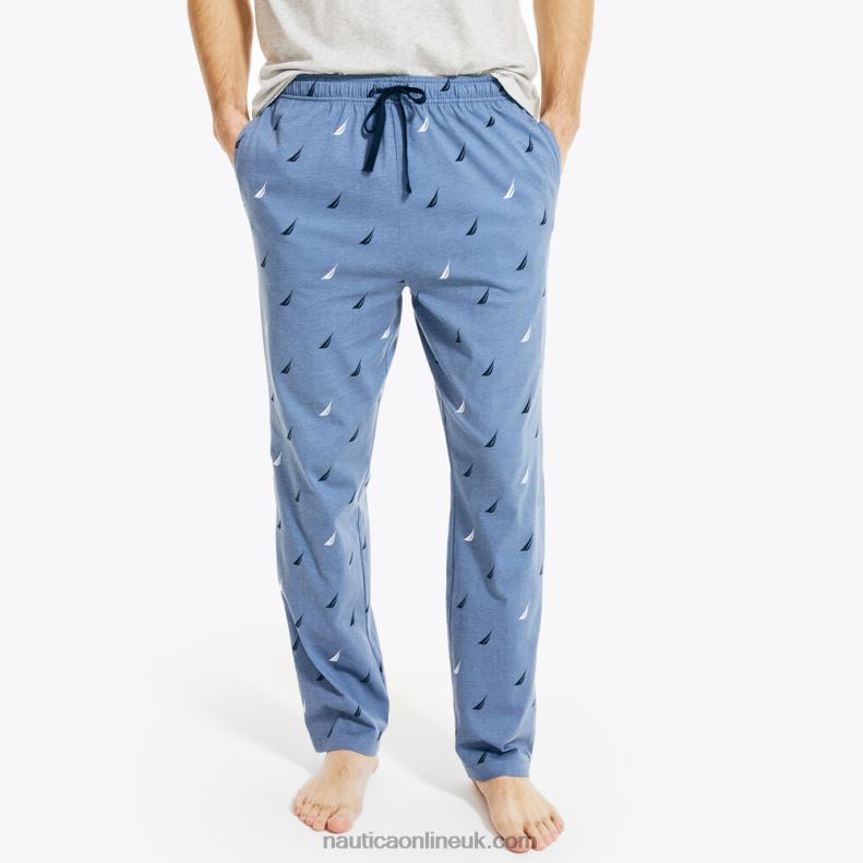 Nautica Logo Print Knit Sleep Pant L6J4L537 Cobalt Wave Men