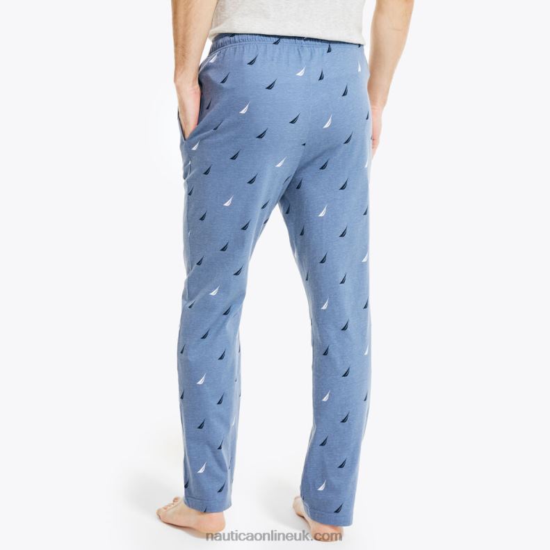 Nautica Logo Print Knit Sleep Pant L6J4L537 Cobalt Wave Men