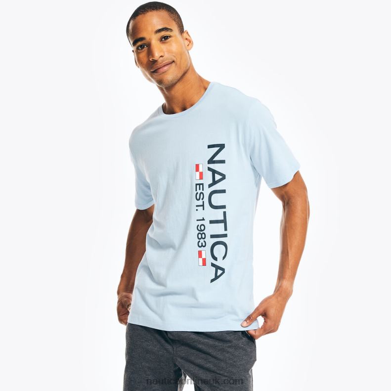 Nautica Logo Sleep T-Shirt L6J4L557 Light Tide Water Wash Men