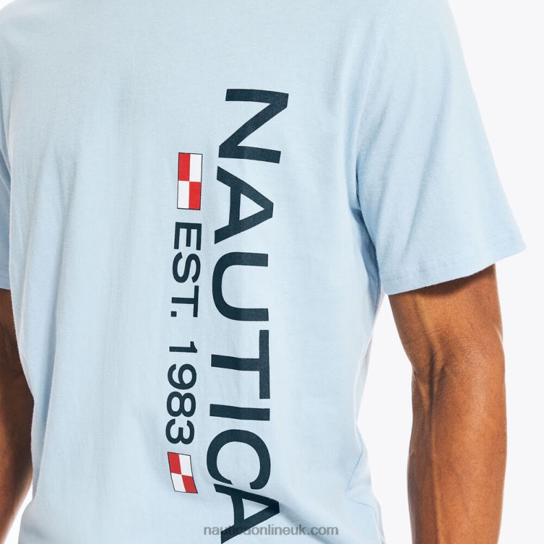 Nautica Logo Sleep T-Shirt L6J4L557 Light Tide Water Wash Men
