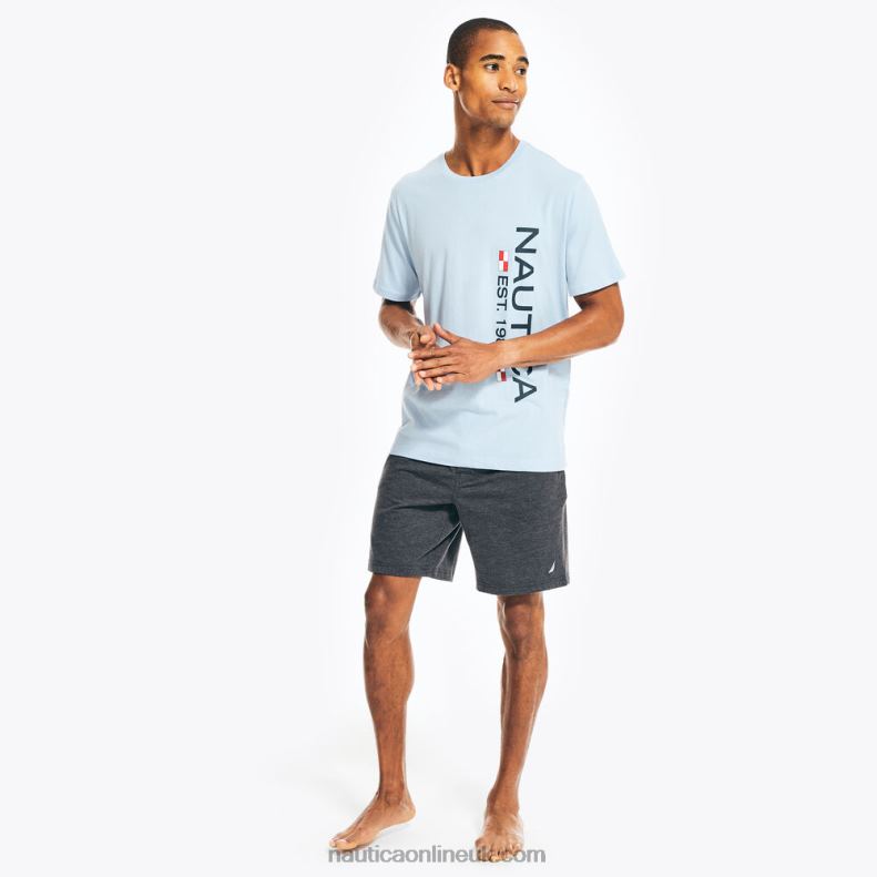 Nautica Logo Sleep T-Shirt L6J4L557 Light Tide Water Wash Men