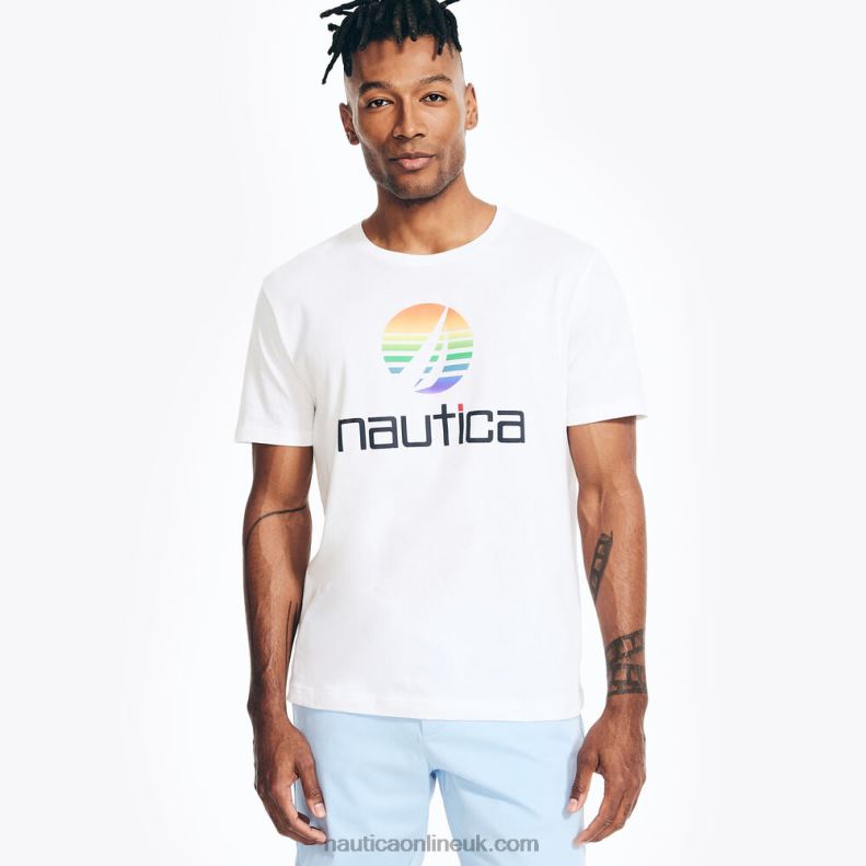Nautica Pride Graphic Sleep T-Shirt L6J4L84 Bright White Men