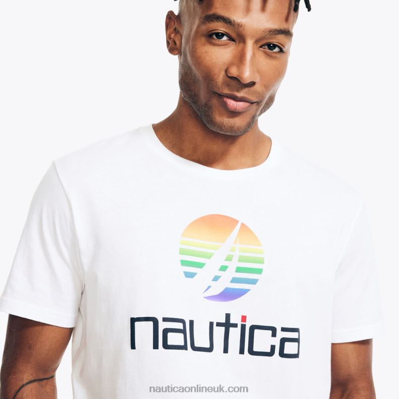 Nautica Pride Graphic Sleep T-Shirt L6J4L84 Bright White Men