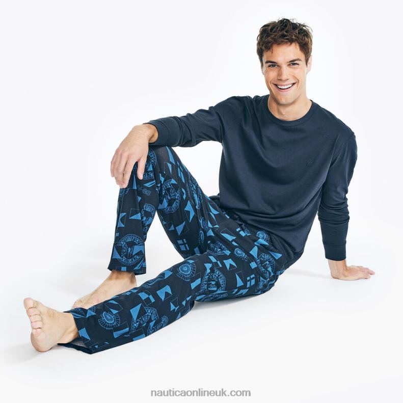 Nautica Print Pajama Pant Set L6J4L581 Navy Men