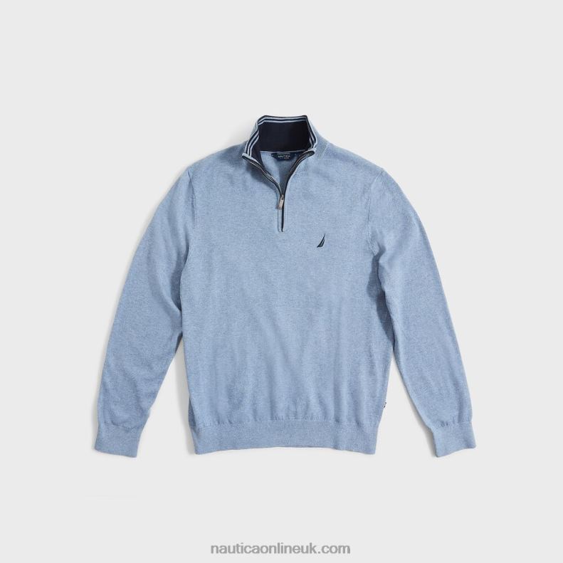 Nautica Big & Tall Navtech Quarter-Zip Sweater L6J4L667 Anchor Blue Heather Men