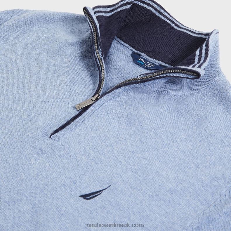 Nautica Big & Tall Navtech Quarter-Zip Sweater L6J4L667 Anchor Blue Heather Men