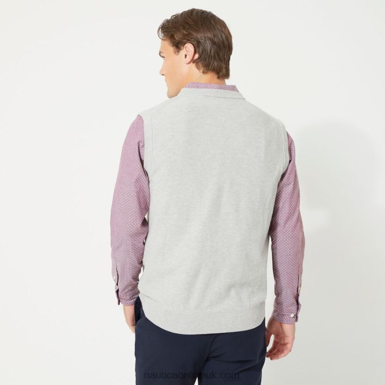 Nautica Big & Tall Navtech V-Neck Sweater Vest L6J4L615 Grey Heather Men