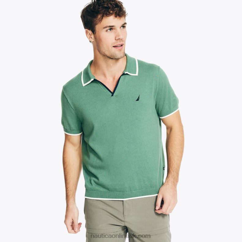 Nautica Navtech Sweater Polo L6J4L233 Ash Green Men