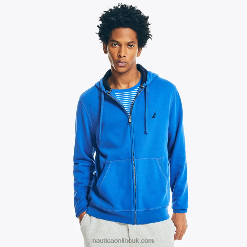 Nautica Big & Tall Fleece Full-Zip Hoodie L6J4L573 Windsurf Blue Men