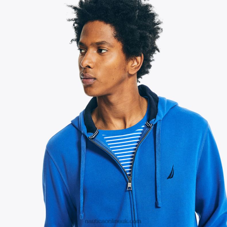 Nautica Big & Tall Fleece Full-Zip Hoodie L6J4L573 Windsurf Blue Men