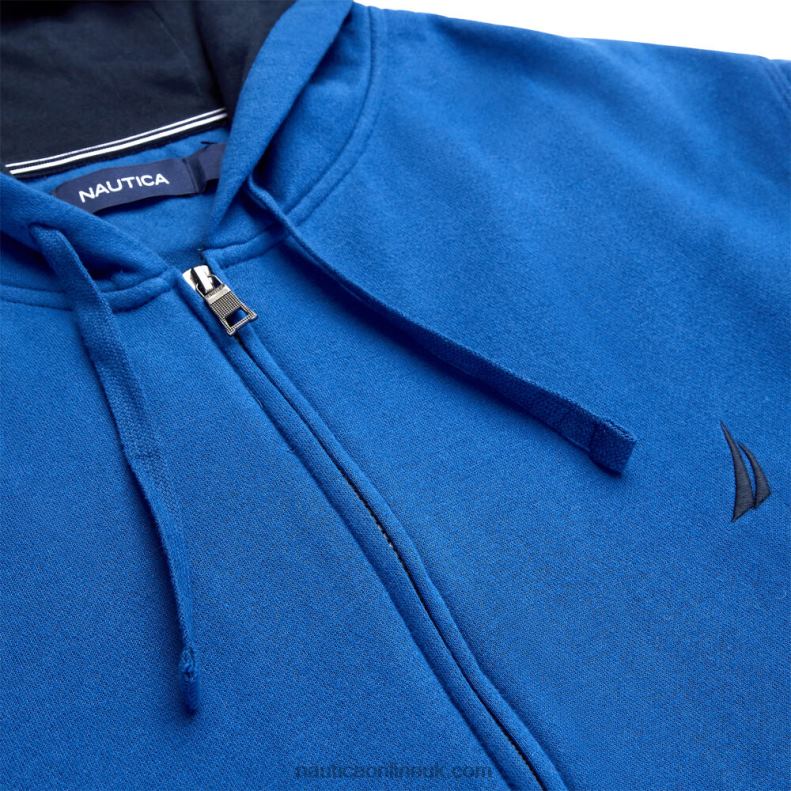 Nautica Big & Tall Fleece Full-Zip Hoodie L6J4L573 Windsurf Blue Men