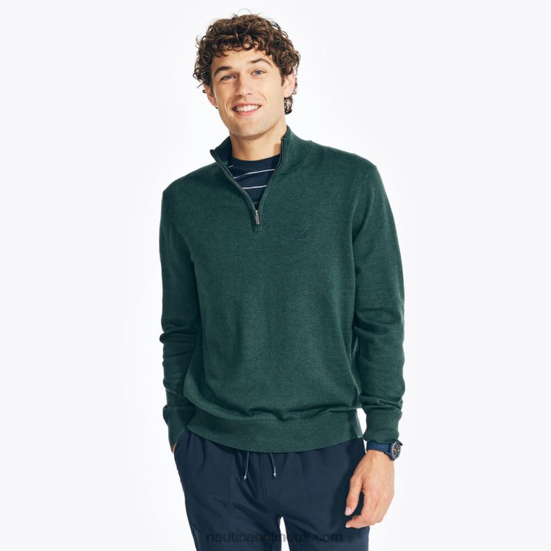 Nautica Big & Tall Navtech Quarter-Zip Sweatershirt L6J4L424 Spruce Men