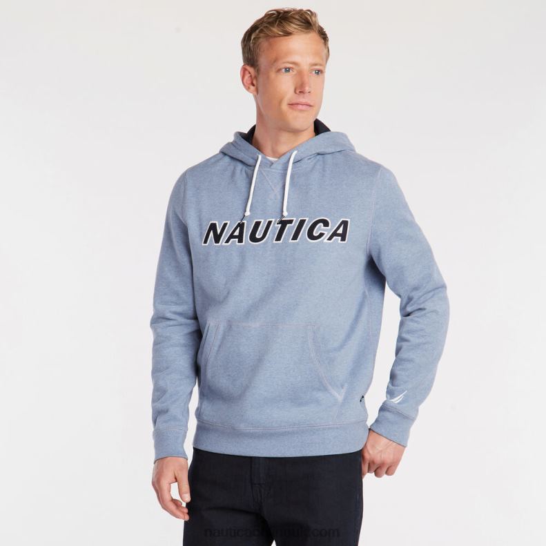 Nautica Big & Tall Pullover Logo Hoodie L6J4L685 Anchor Blue Heather Men