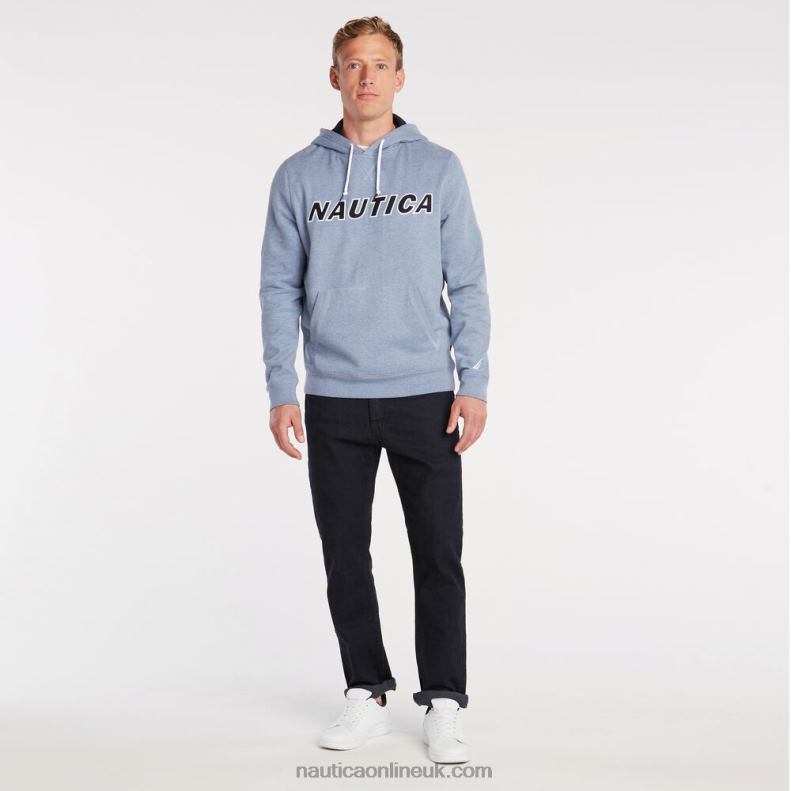 Nautica Big & Tall Pullover Logo Hoodie L6J4L685 Anchor Blue Heather Men