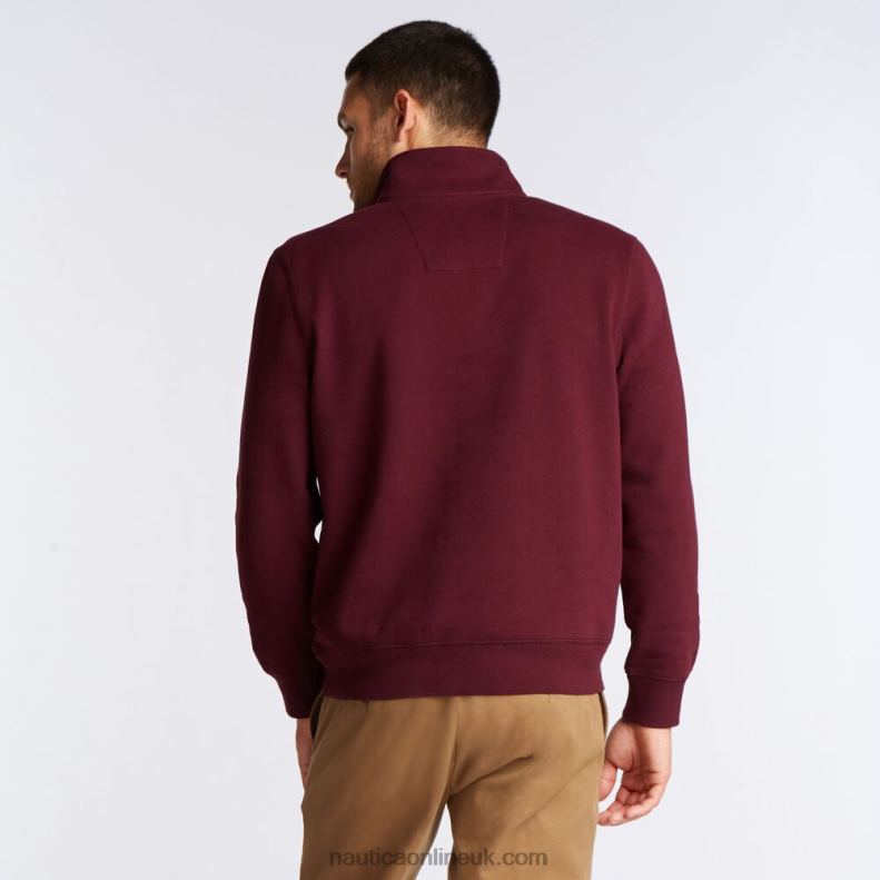 Nautica Big & Tall Quarter Zip Fleece Pullover L6J4L530 Royal Burgundy Men