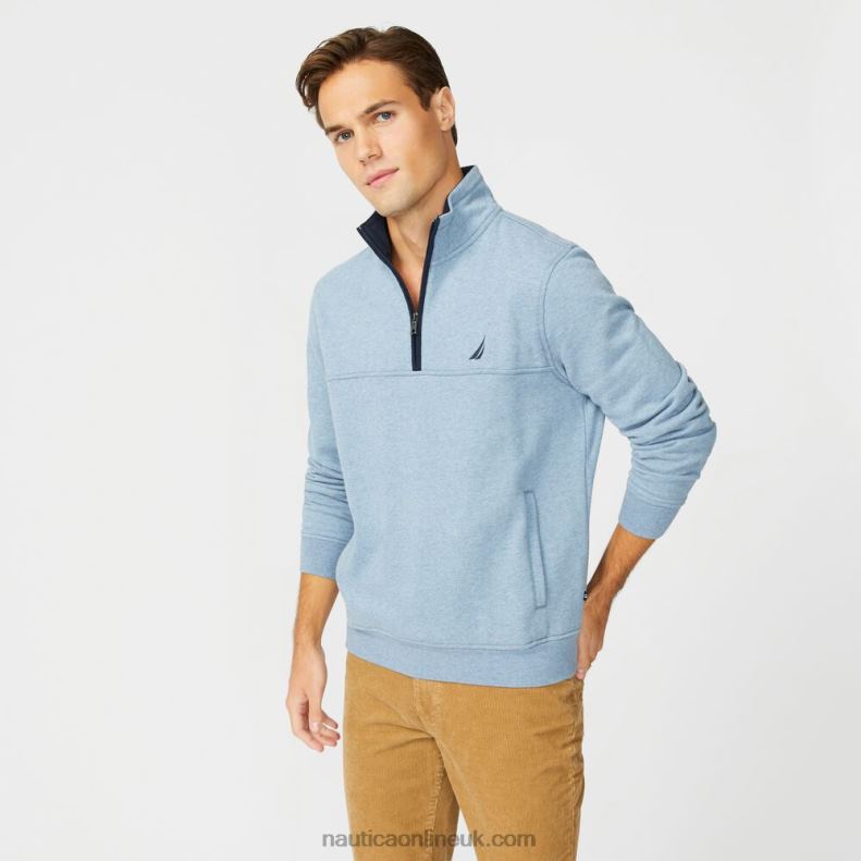 Nautica Big & Tall Quarter-Zip Pullover L6J4L707 Anchor Blue Heather Men