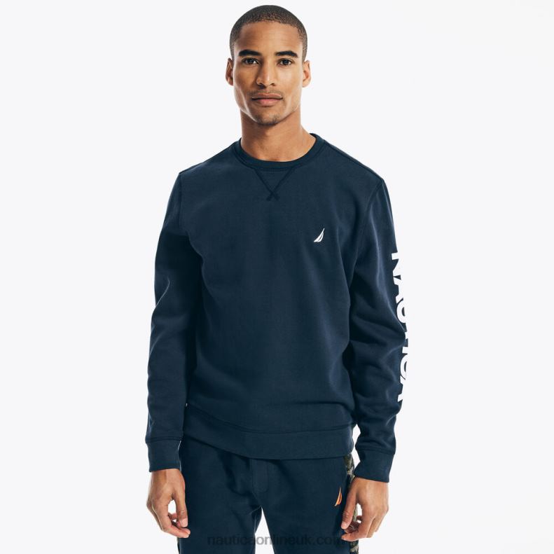 Nautica Logo Crewneck Sweatshirt L6J4L140 Navy Men