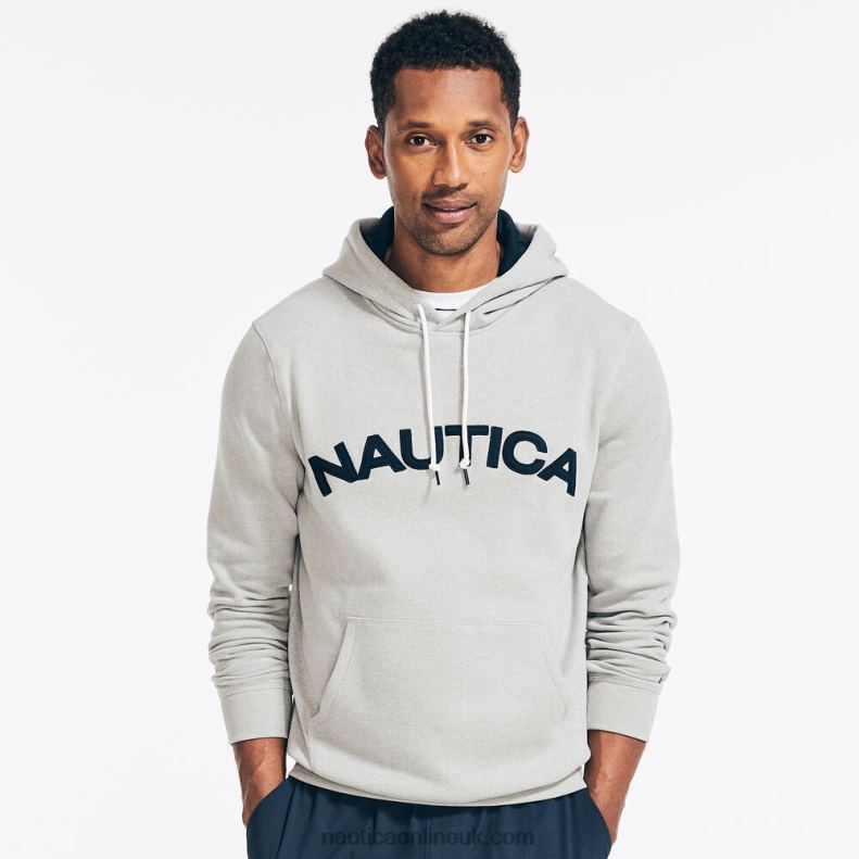 Nautica Logo Pullover Hoodie L6J4L37 Grey Heather Men