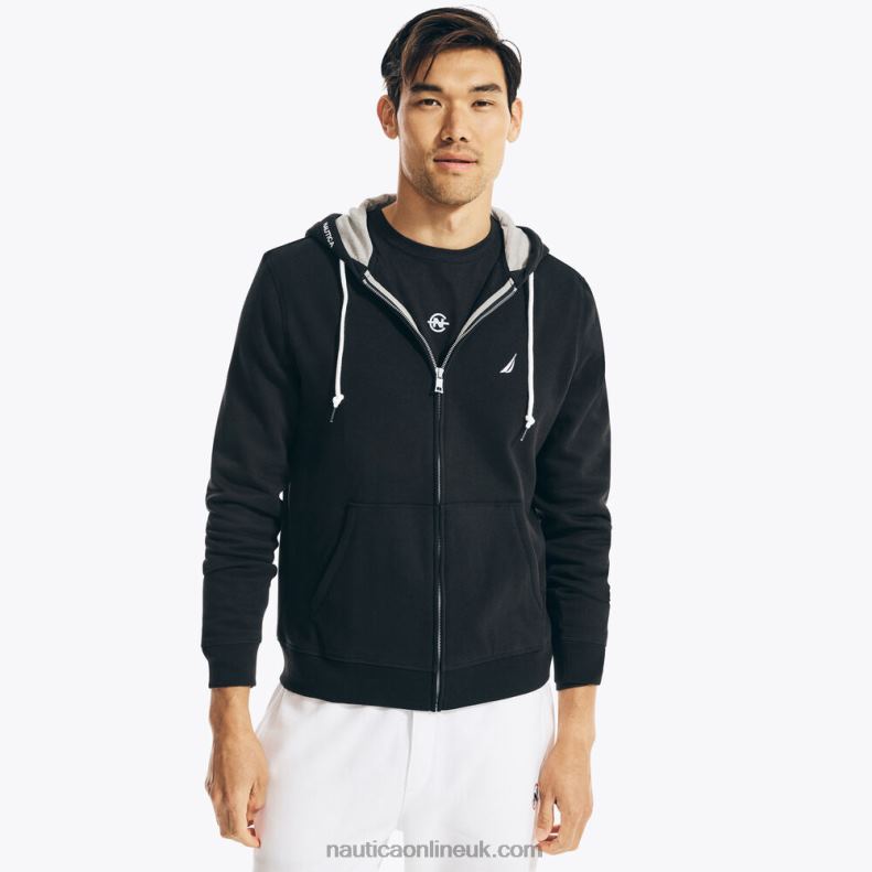 Nautica Solid Full-Zip Hoodie L6J4L28 True Black Men