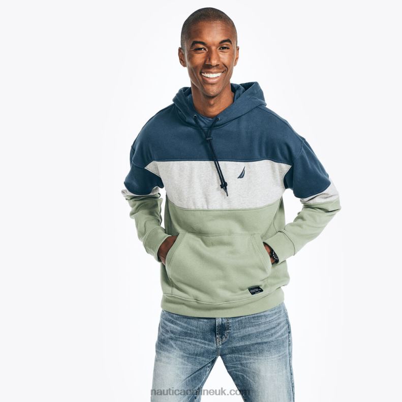 Nautica Sustainably Crafted Colorblock Hoodie L6J4L365 Lapis Blue Men