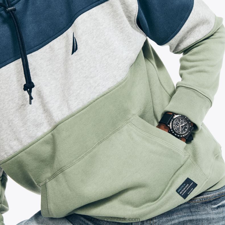 Nautica Sustainably Crafted Colorblock Hoodie L6J4L365 Lapis Blue Men