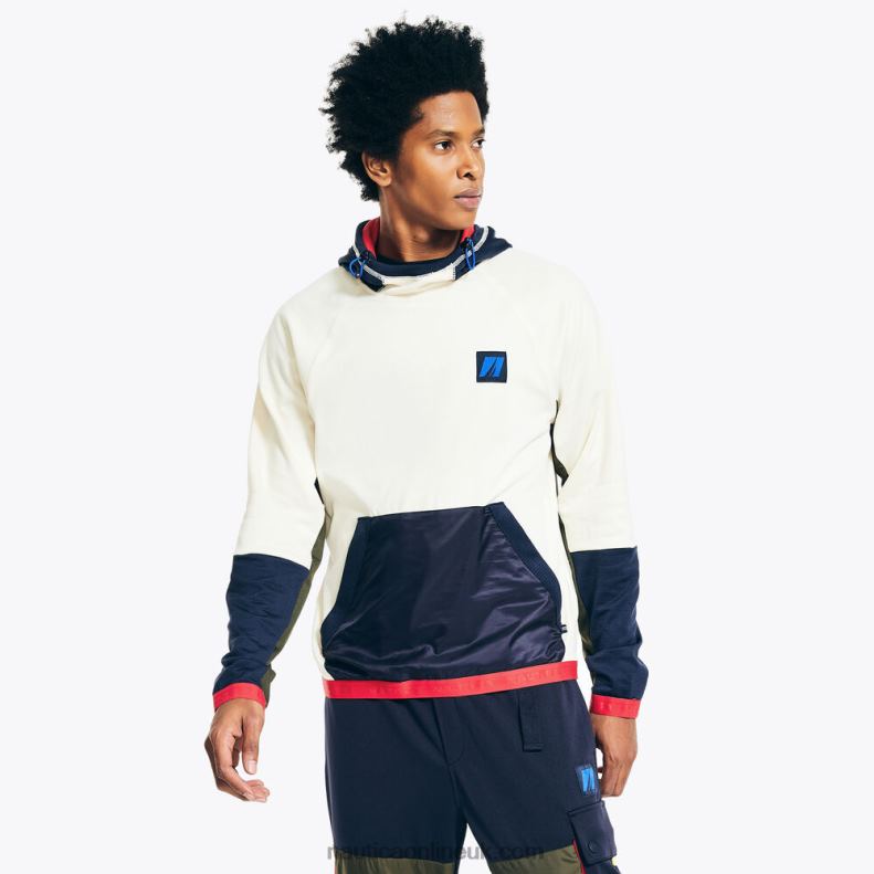 Nautica Sustainably Crafted Fleece Pullover Hoodie L6J4L309 Sail Cream Men