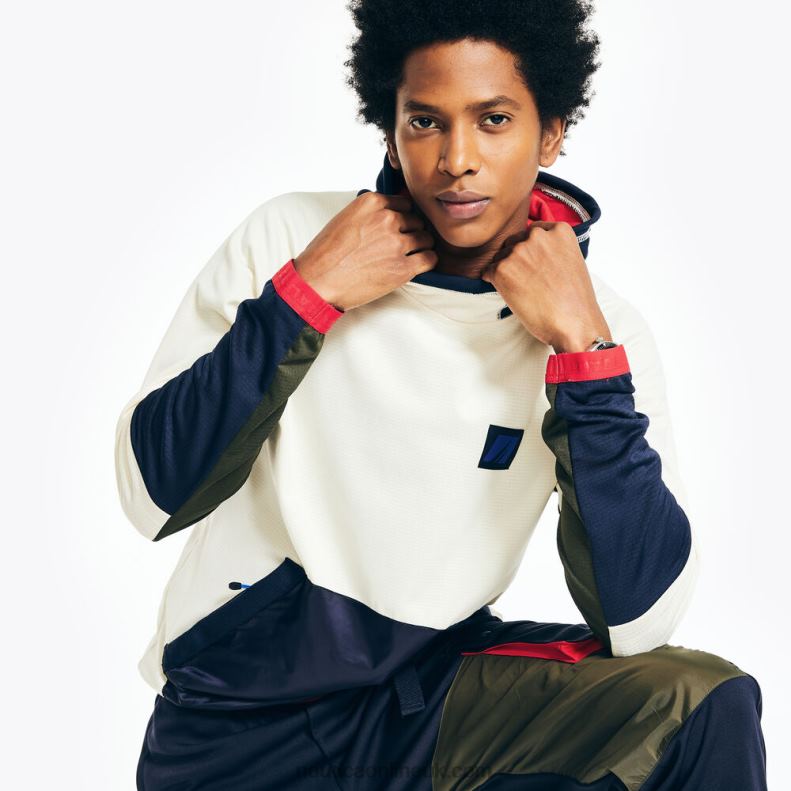 Nautica Sustainably Crafted Fleece Pullover Hoodie L6J4L309 Sail Cream Men