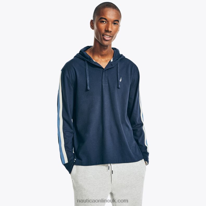Nautica Sustainably Crafted Pullover Hoodie L6J4L261 Navy Men