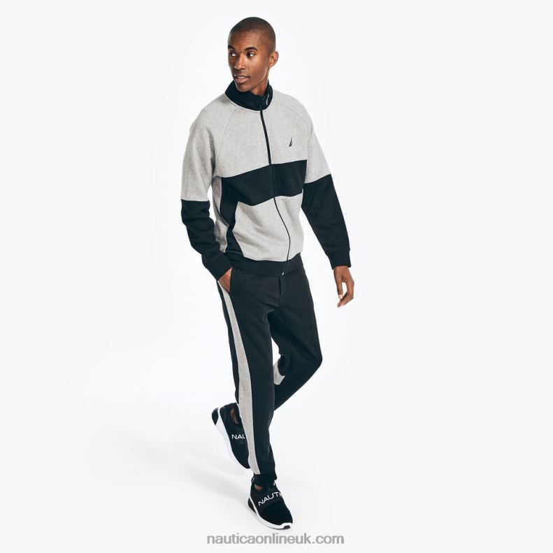 Nautica Sustainably Crafted Side-Stripe Colorblock Jogger L6J4L426 True Black Men