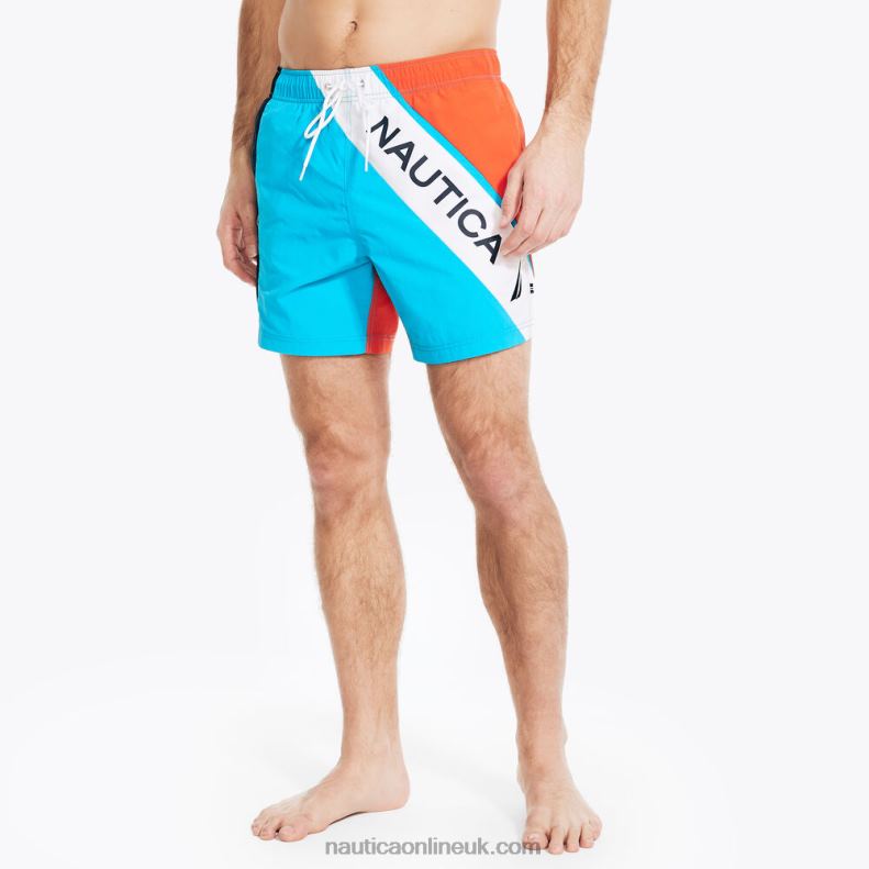 Nautica 6" Colorblock Quick-Dry Swim L6J4L618 Hawaiian Ocean Men