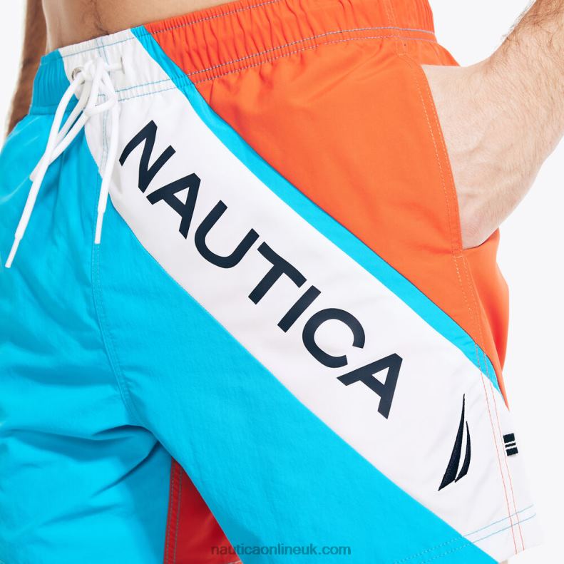 Nautica 6\" Colorblock Quick-Dry Swim L6J4L618 Hawaiian Ocean Men