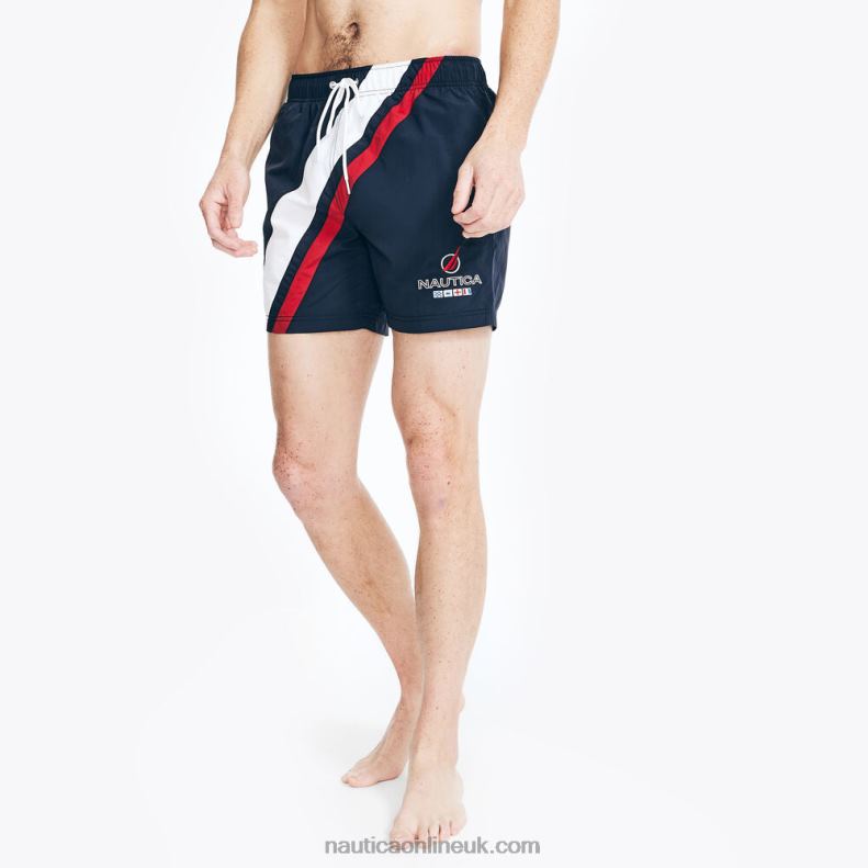 Nautica 6" Heritage Striped Quick-Dry Swim L6J4L138 Navy Men
