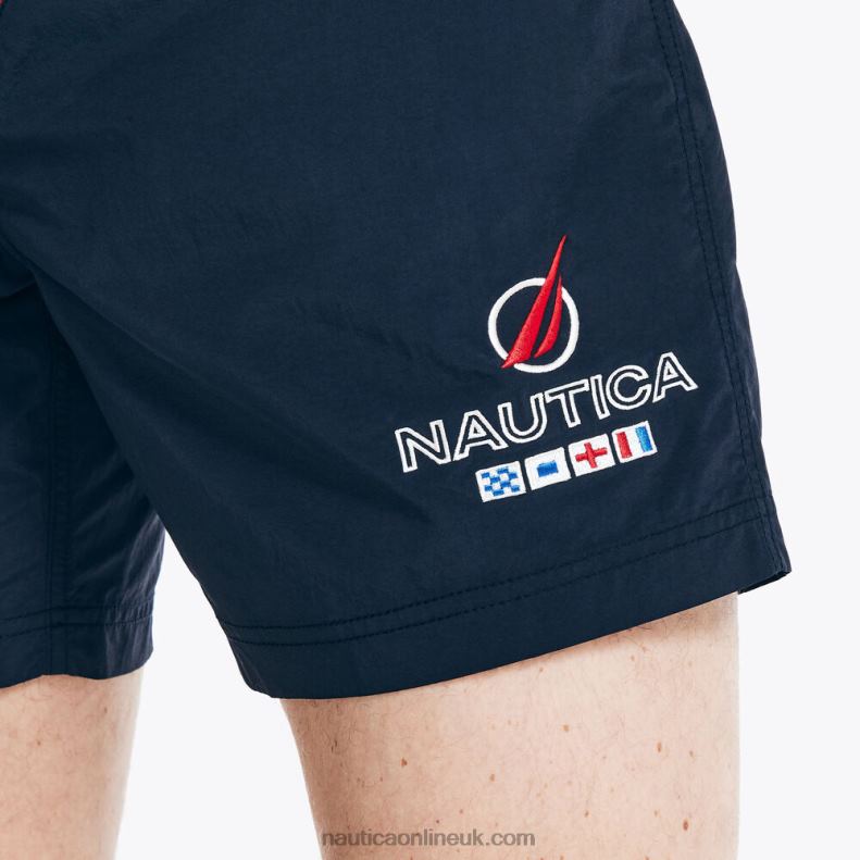 Nautica 6\" Heritage Striped Quick-Dry Swim L6J4L138 Navy Men