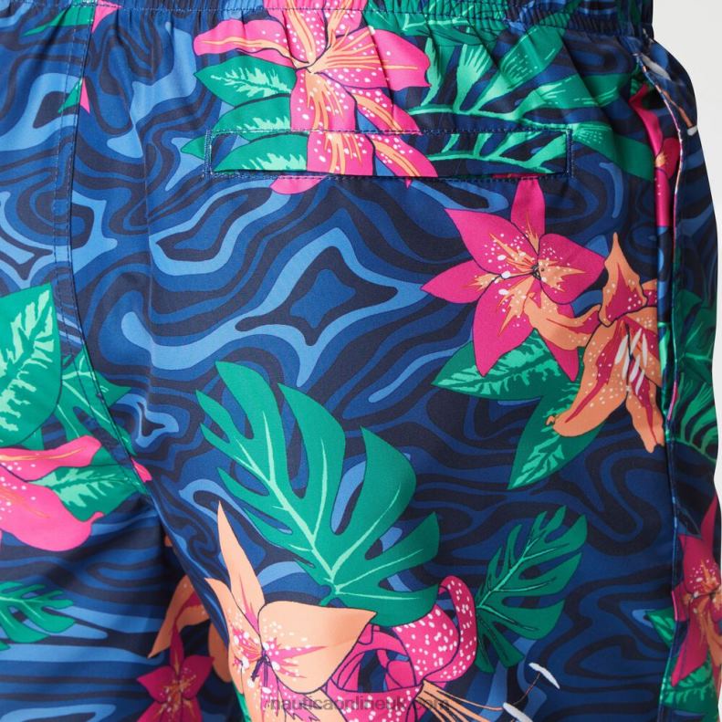 Nautica 8.5\" Big & Tall Floral Camouflage Print Swim Short L6J4L650 Estate Blue Men